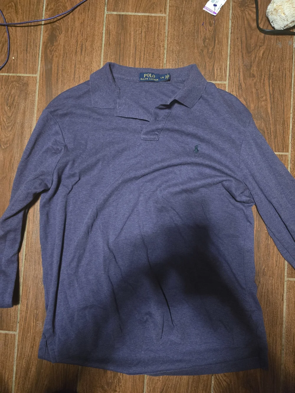 Ralph Lauren Heathered Purple Long-Sleeve Polo
